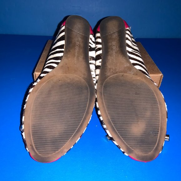BCBGeneration Zebra Stripe Pink Ballerina Flats Size 6 - Picture 4 of 4